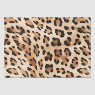 Chic Brown White Leopard Print Tissue Paper