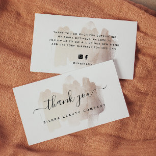 Chic Brush Stroke   Small Business Thank You Card