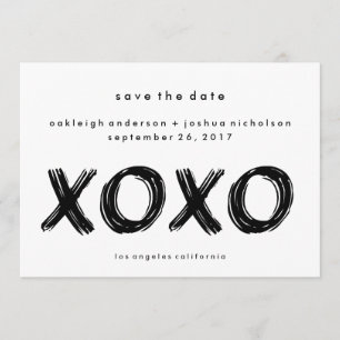 Chic Brush Stroke XOXO Simple Save the Date