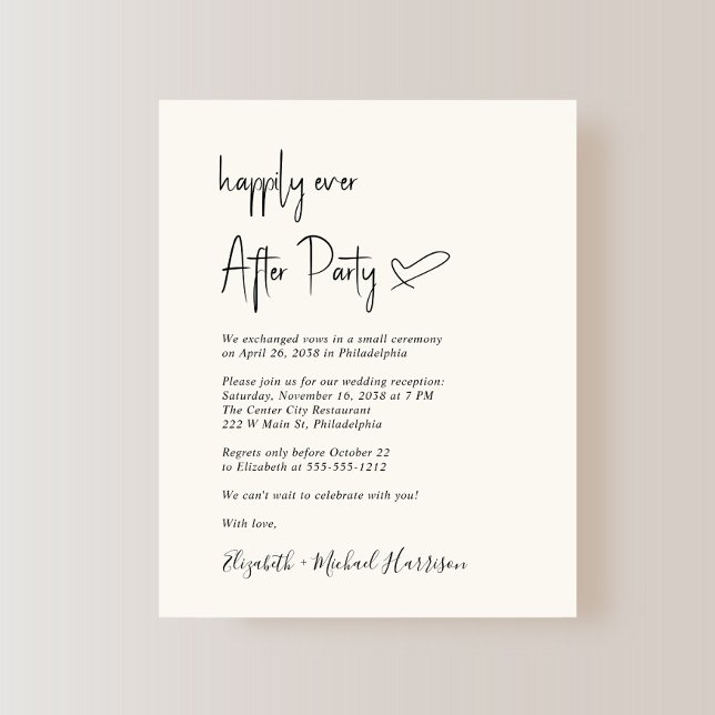 Chic Budget Cream Wedding Reception Invitation (Creator Uploaded)