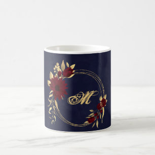 Chic burgundy and gold navy coffee mug