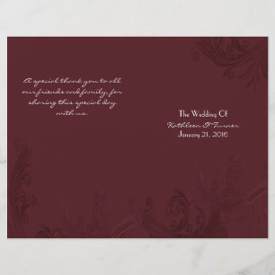 Chic Burgundy Flourish Wedding Program