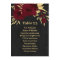 Chic burgundy & gold black seating chart card