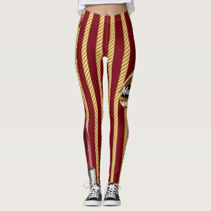 Chic burgundy Gold Lines Lips Girly 2022 bday  Leggings
