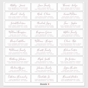 Chic Burgundy Script Wedding Guest Address Labels