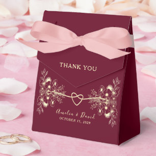 Chic Burgundy Wedding Favour Box