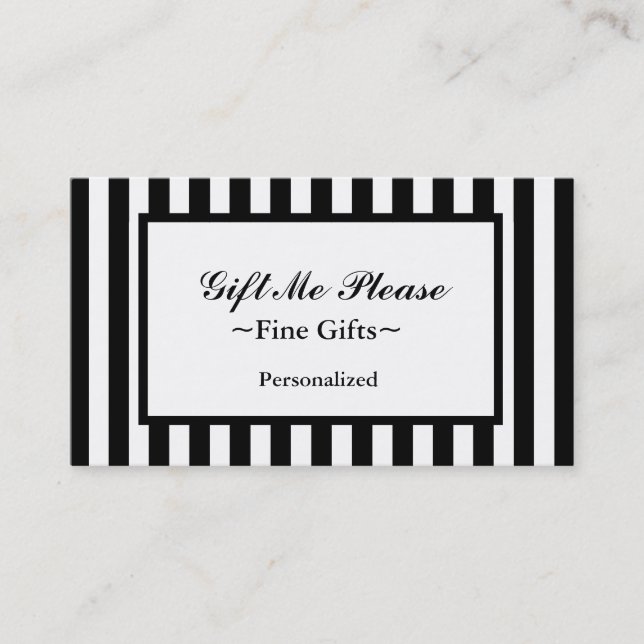 CHIC BUSINESS CARD_07 BLACK/WHITE STRIPES BUSINESS CARD (Front)