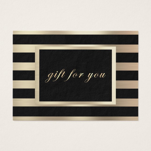 Chic Business Gift Certificate Gold Black  (Front)