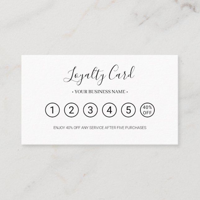Chic Business Logo Professional Punch Loyalty Card (Front)