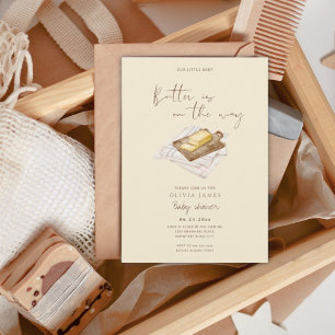 Chic butter yellow baby shower invitation