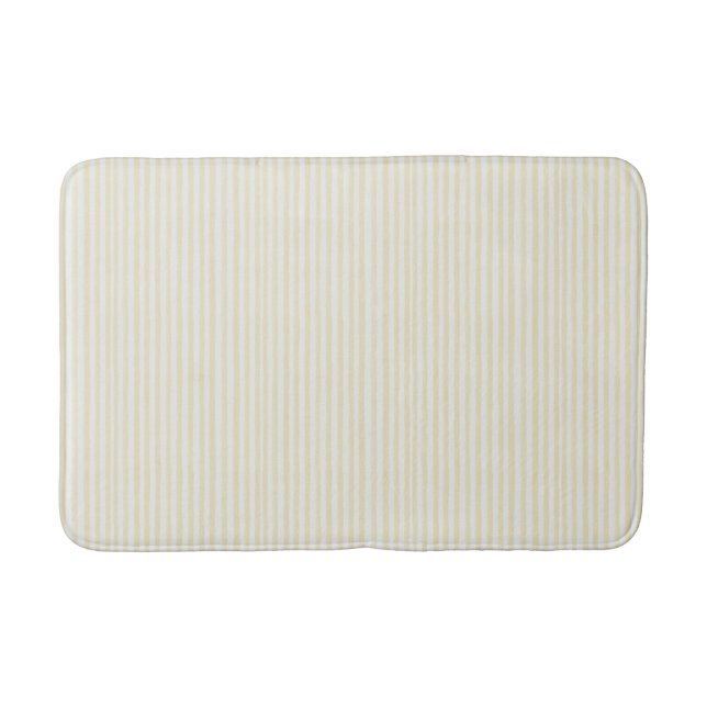 Chic Butter Yellow Stripes   Bath Mat (Front)