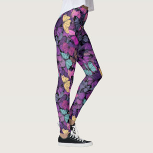 Chic Butterfly Camo Accent Running Cardio Leggings