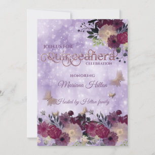 Chic Butterfly floral garden Quinceañera lavender Invitation