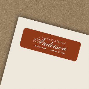 Chic Calligraphic Script Terracotta Adresse de ret