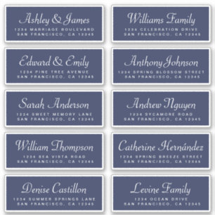 Chic Calligraphie Bleu foncé Étiquettes de adresse