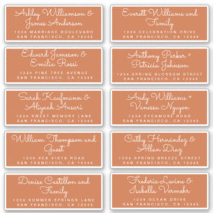 Chic Calligraphie Burange Orange Étiquettes de adr