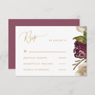Chic Calligraphie Dark Raspberry Wedding Rsvp