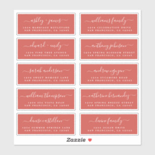 Chic Calligraphie Mariage Étiquettes de adresse in