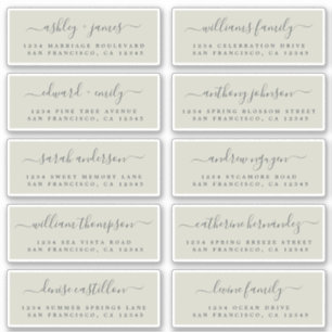 Chic Calligraphie Mariage Étiquettes de adresse in