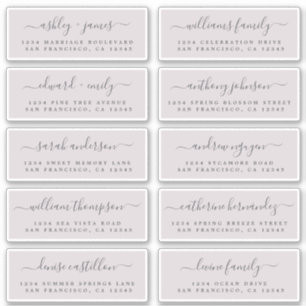 Chic Calligraphie Mariage Étiquettes de adresse in