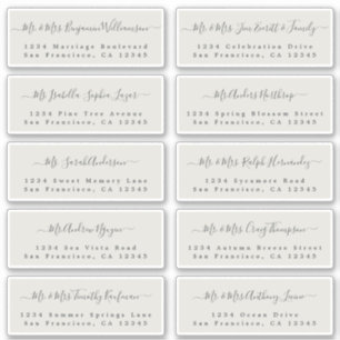 Chic Calligraphie Mariage Étiquettes de adresse in