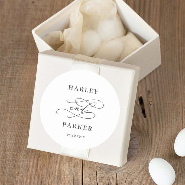 Chic Calligraphie Mariage Faveur Stickers (Créateur téléchargé)
