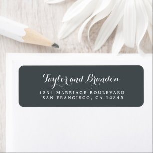 Chic Calligraphie Noms Mariage Adresse de retour