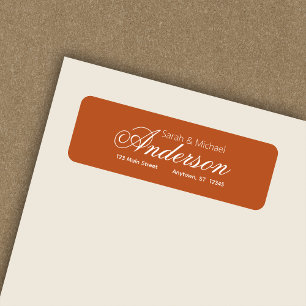 Chic Calligraphie Script Dark Orange Adresse de re