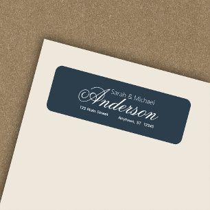Chic Calligraphie Script Indigo Blue Adresse de re