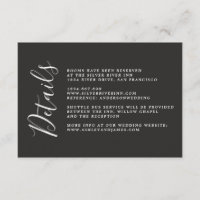 Chic Calligraphy Black Wedding Details