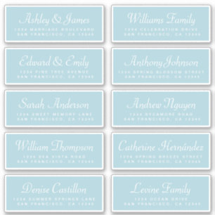 Chic Calligraphy Blue Guest Address Labels