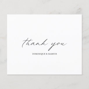 Chic Calligraphy Budget Wedding Thank You Card