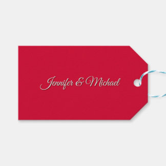 Chic Calligraphy Elegant Cherry Red Personalized Gift Tags