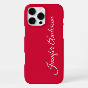 Chic Calligraphy Elegant Cherry Red Personalized iPhone 16 Pro Max Case