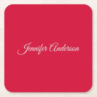 Chic Calligraphy Elegant Cherry Red Personalized