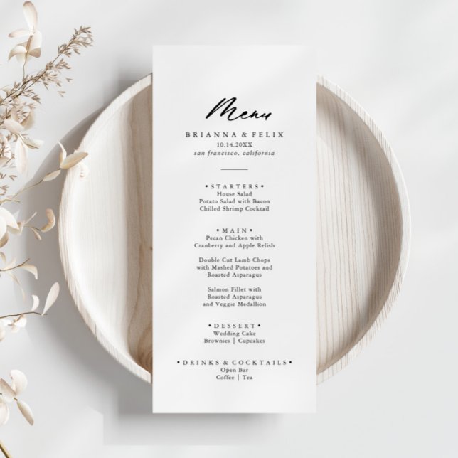 Chic Calligraphy Elegant Dinner Menu (Creator Uploaded)