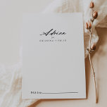 Chic Calligraphy Elegant Wedding Advice Card<br><div class="desc">This chic calligraphy elegant wedding advice card is perfect for a rustic wedding. The simple and elegant design features classic and fancy script typography in black and white. These cards are perfect for a wedding, bridal shower, baby shower, graduation party & more. Personalize the cards with the names of the...</div>
