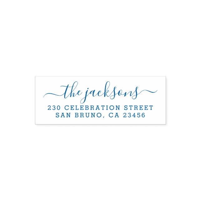 Chic Calligraphy Family Name & Return Address Self-inking Stamp (Design)