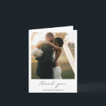 Chic Calligraphy Minimal Photo Simple Wedding Thank You Card<br><div class="desc">Simple Photo Wedding Thank You Card with "thank you" in calligraphy along with your names below your favourite picture.  The inside has your personalized thank you message in black and white.  A minimalist design with chic typography for an elegant touch.</div>