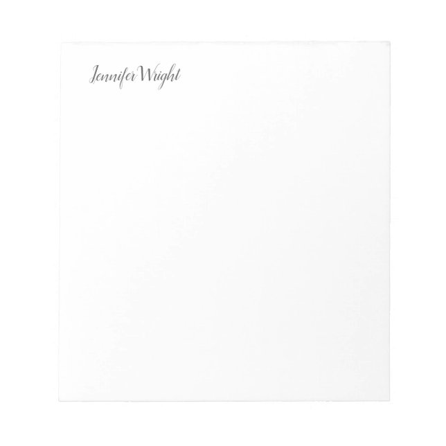Chic calligraphy minimalist custom name notepad (Front)