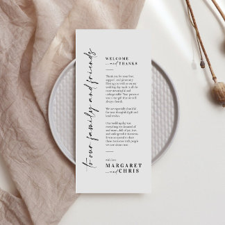 Chic Calligraphy Monogram Wedding Thank You Card 