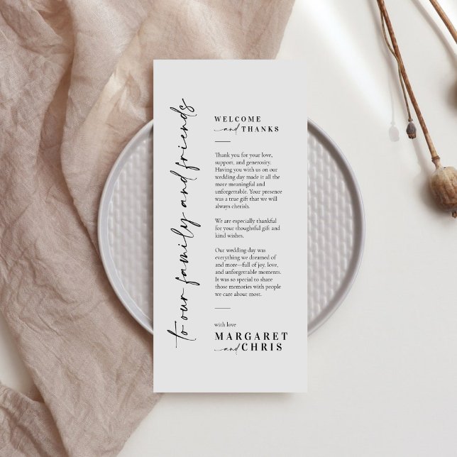 Chic Calligraphy Monogram Wedding Thank You Card  (Creator Uploaded)