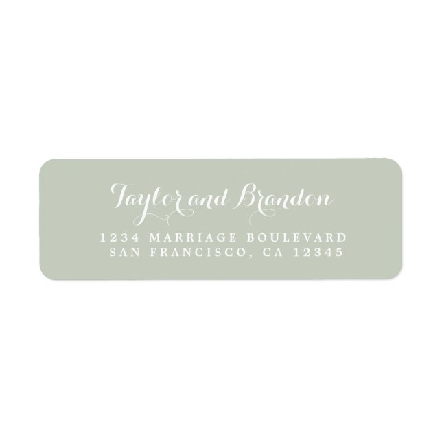 Chic Calligraphy Names Wedding Return Address (Front)