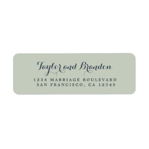 Chic Calligraphy Names Wedding Return Address
