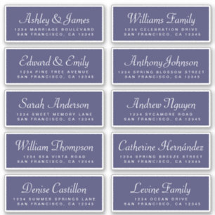 Chic Calligraphy Navy Blue Guest Address Labels