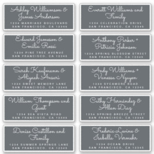 Chic Calligraphy Off-Black Guest Address Labels