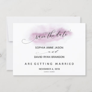 Chic Calligraphy Pink Watercolour Save The Date