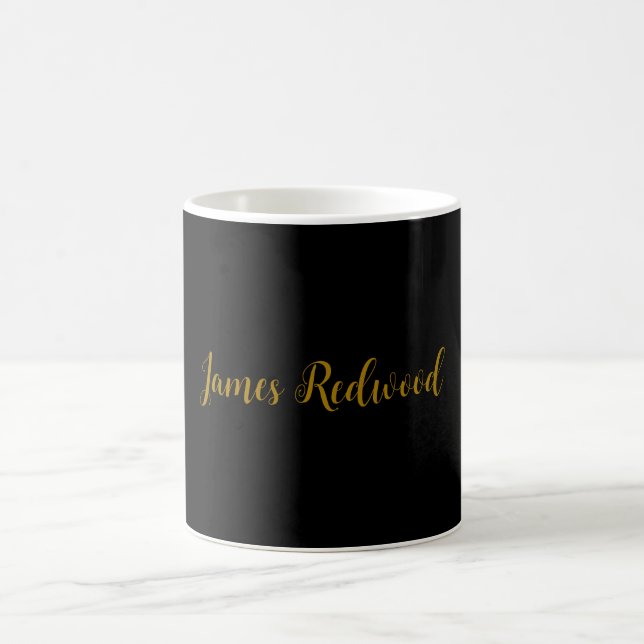 Chic Calligraphy Professional Gold Colour Black Coffee Mug (Center)