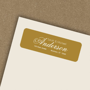 Chic Calligraphy Script Gold Return Address