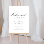 Chic Calligraphy Silver Rehearsal Dinner Welcome  Poster<br><div class="desc">This chic calligraphy silver rehearsal dinner welcome poster is perfect for a rustic wedding rehearsal. The simple and elegant design features classic and fancy script typography in silver.</div>
